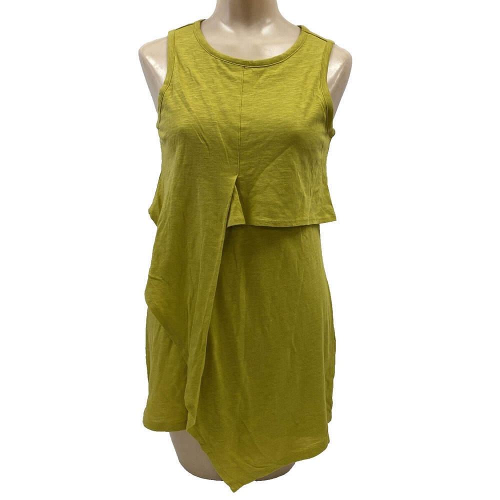 Grey State Sleeveless Kara Tunic top Womens 0 absinth greenish cotton linen arts
